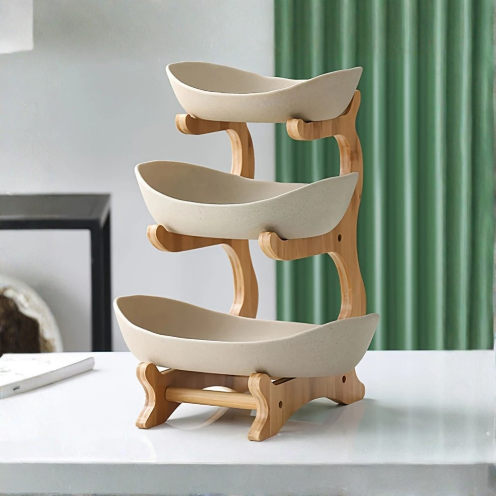 WoodNest™ | Fruteira Organizadora 3 Níveis