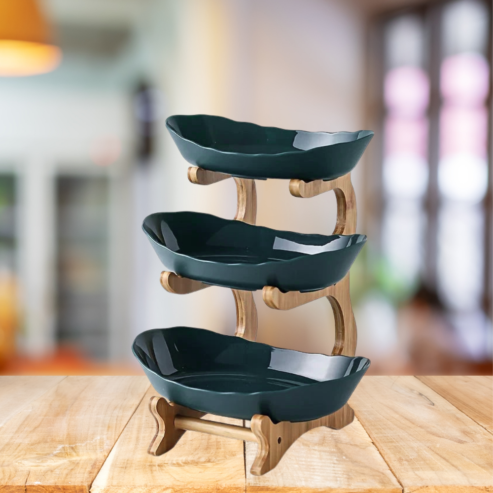 WoodNest™ | Fruteira Organizadora 3 Níveis