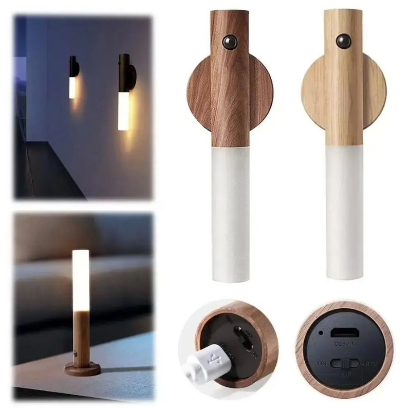 Luz Noturna com Sensor de Movimento | Ajuste de Cor | Recarregável | Portátil