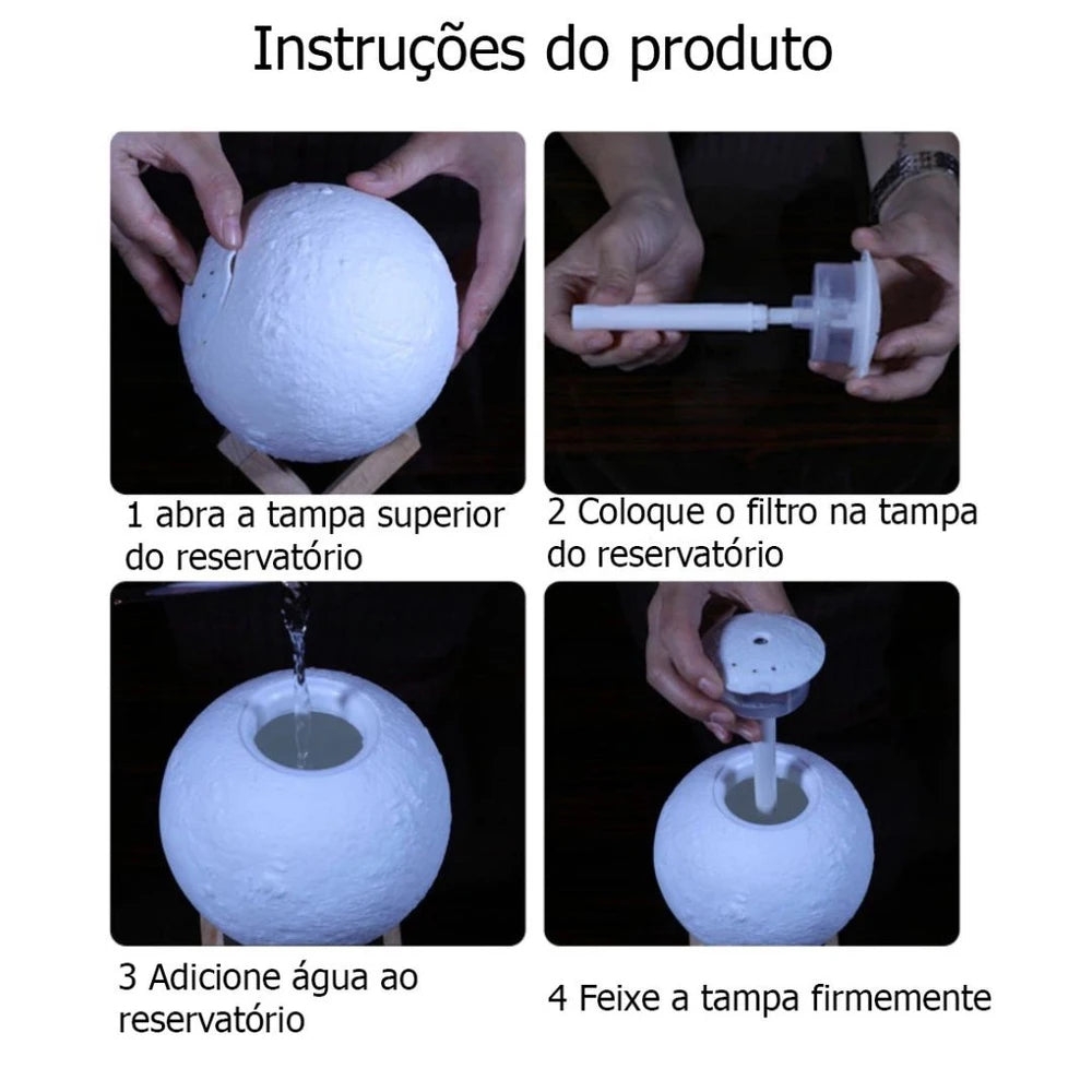 Luminária Bola com Difusor de Aromas