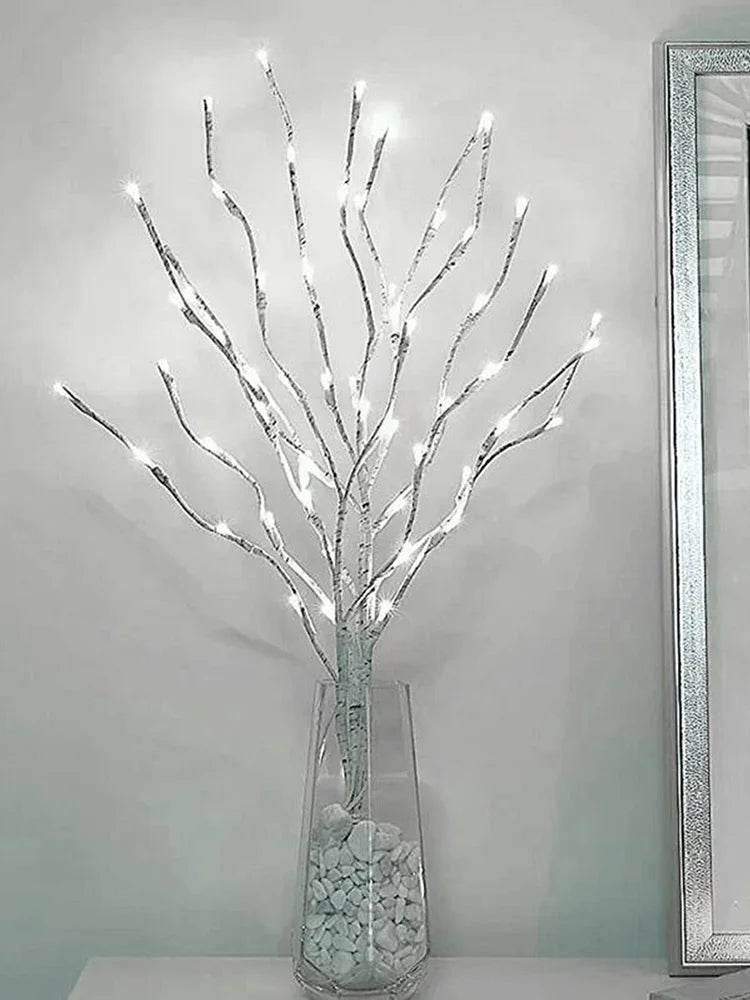 Ramo de Bétula com Luzes LED – Elegância e Brilho para Suas Festas