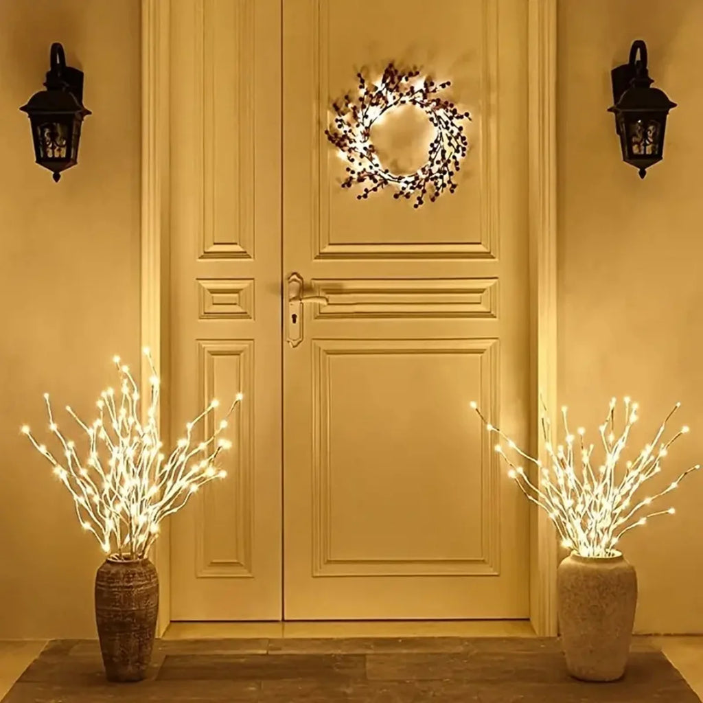 Ramo de Bétula com Luzes LED – Elegância e Brilho para Suas Festas