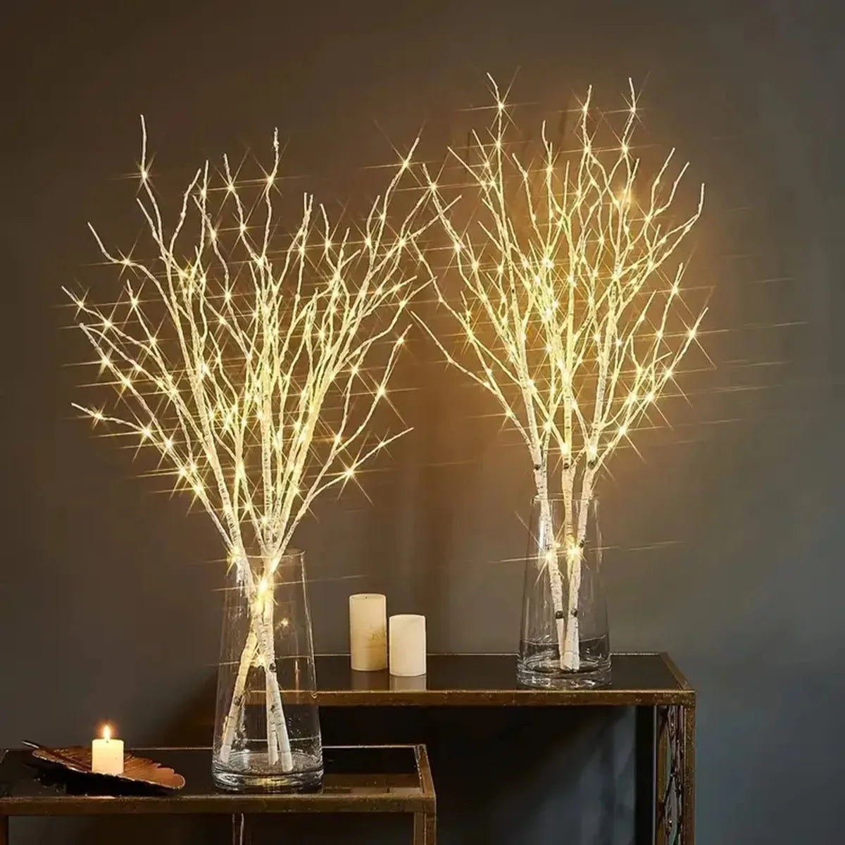 Ramo de Bétula com Luzes LED – Elegância e Brilho para Suas Festas