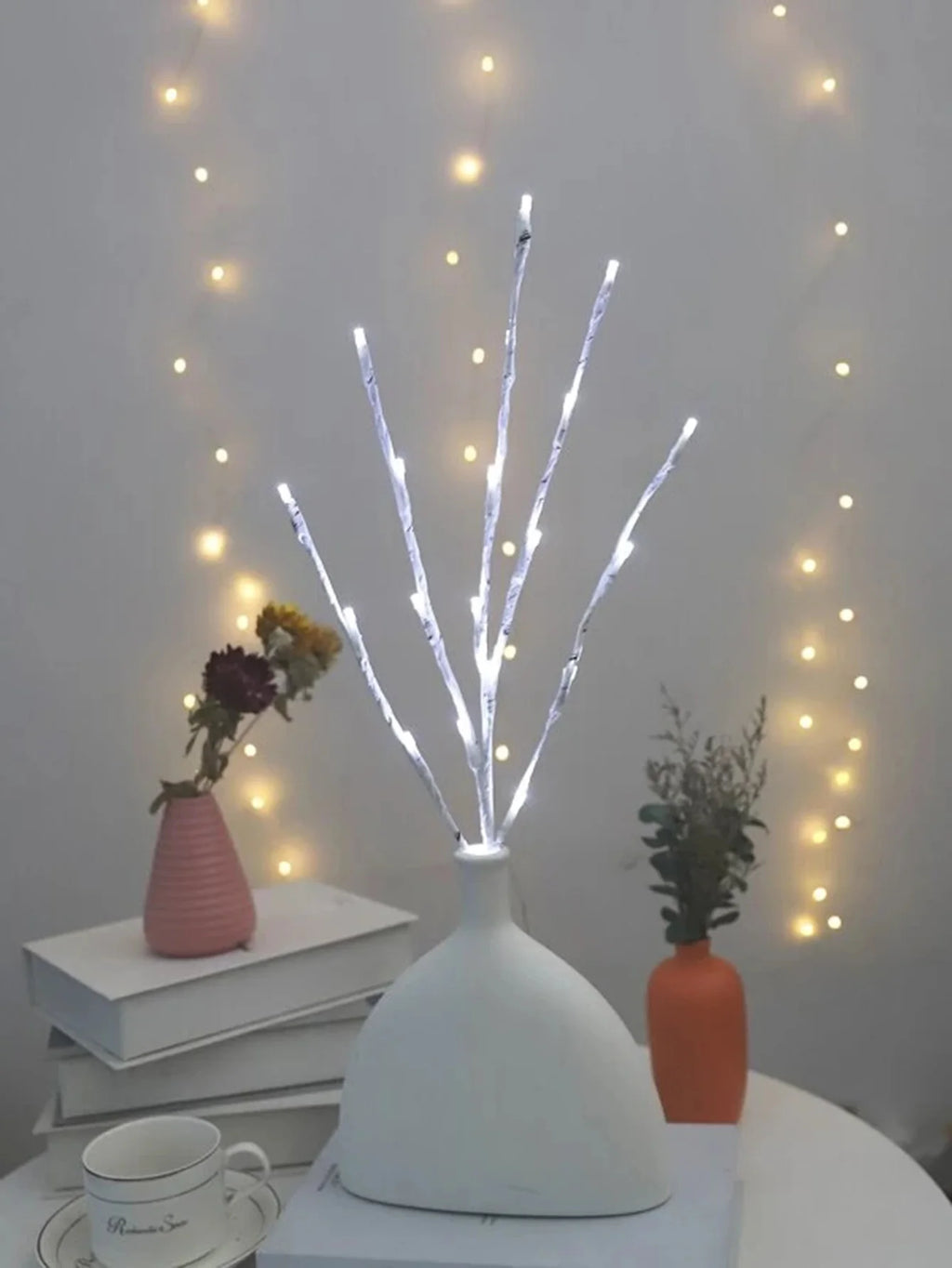 Ramo de Bétula com Luzes LED – Elegância e Brilho para Suas Festas