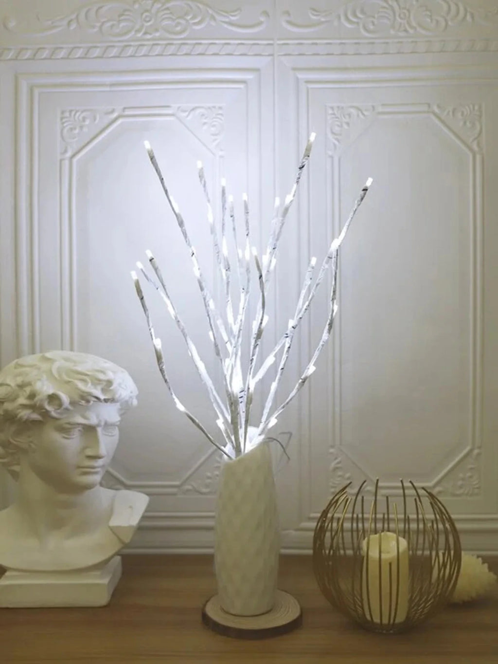 Ramo de Bétula com Luzes LED – Elegância e Brilho para Suas Festas