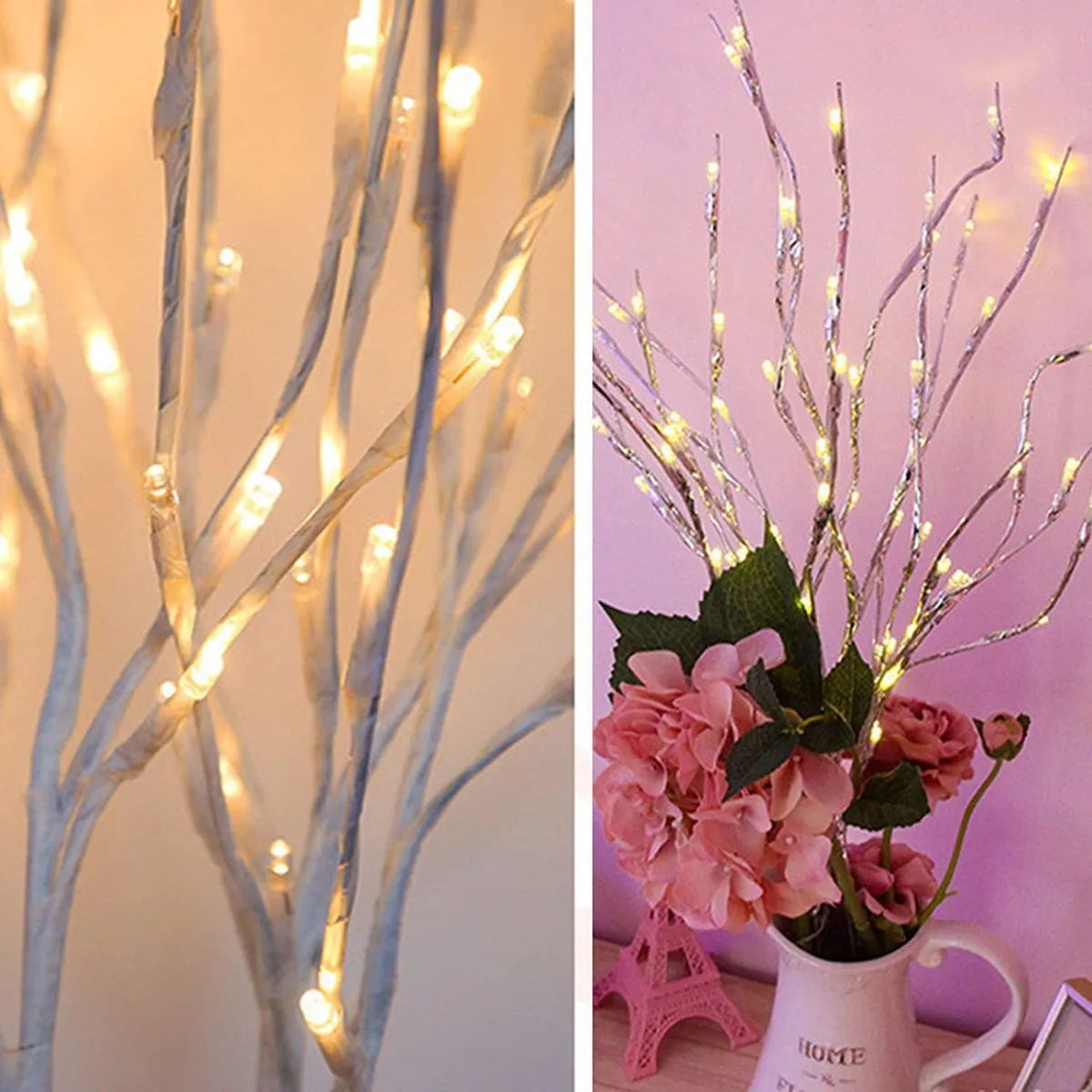 Ramo de Bétula com Luzes LED – Elegância e Brilho para Suas Festas