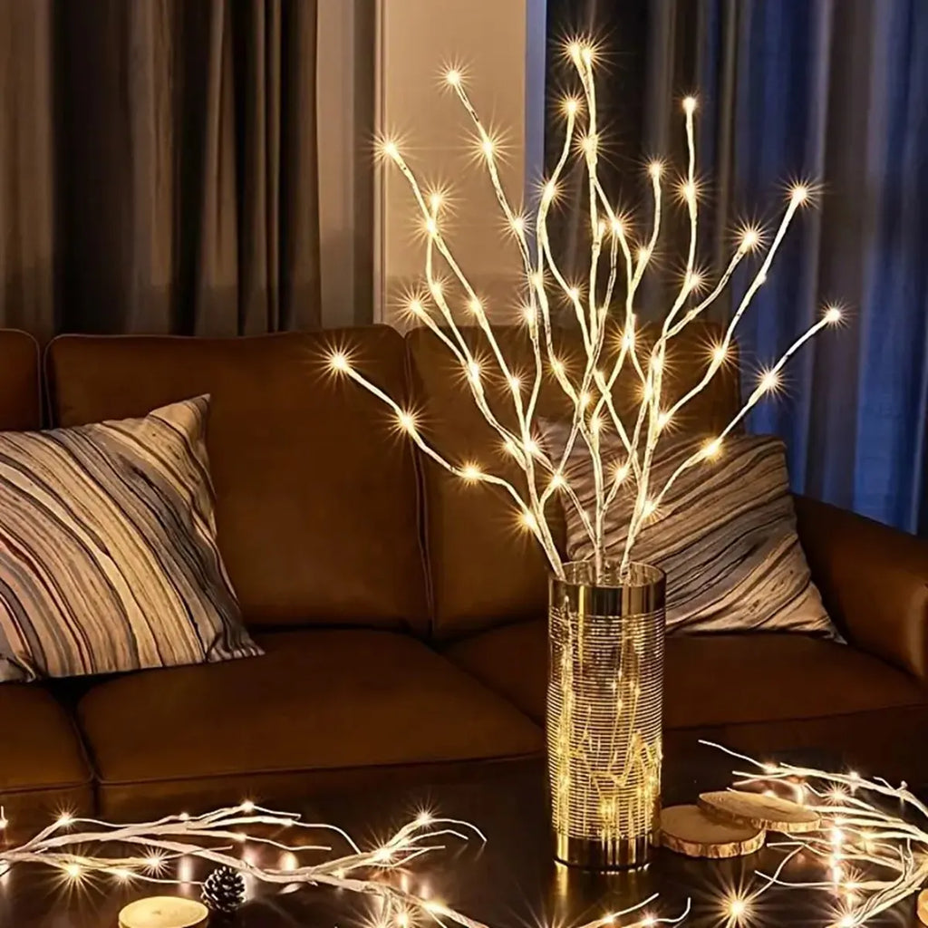 Ramo de Bétula com Luzes LED – Elegância e Brilho para Suas Festas
