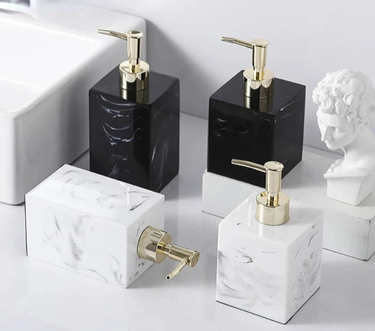 Dispenser em Resina Marmorizada para Sabonete/Shampoo