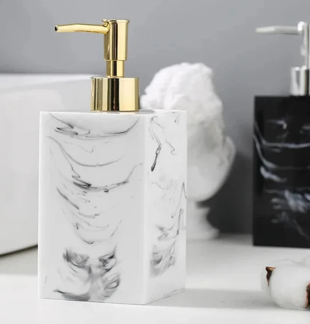 Dispenser em Resina Marmorizada para Sabonete/Shampoo