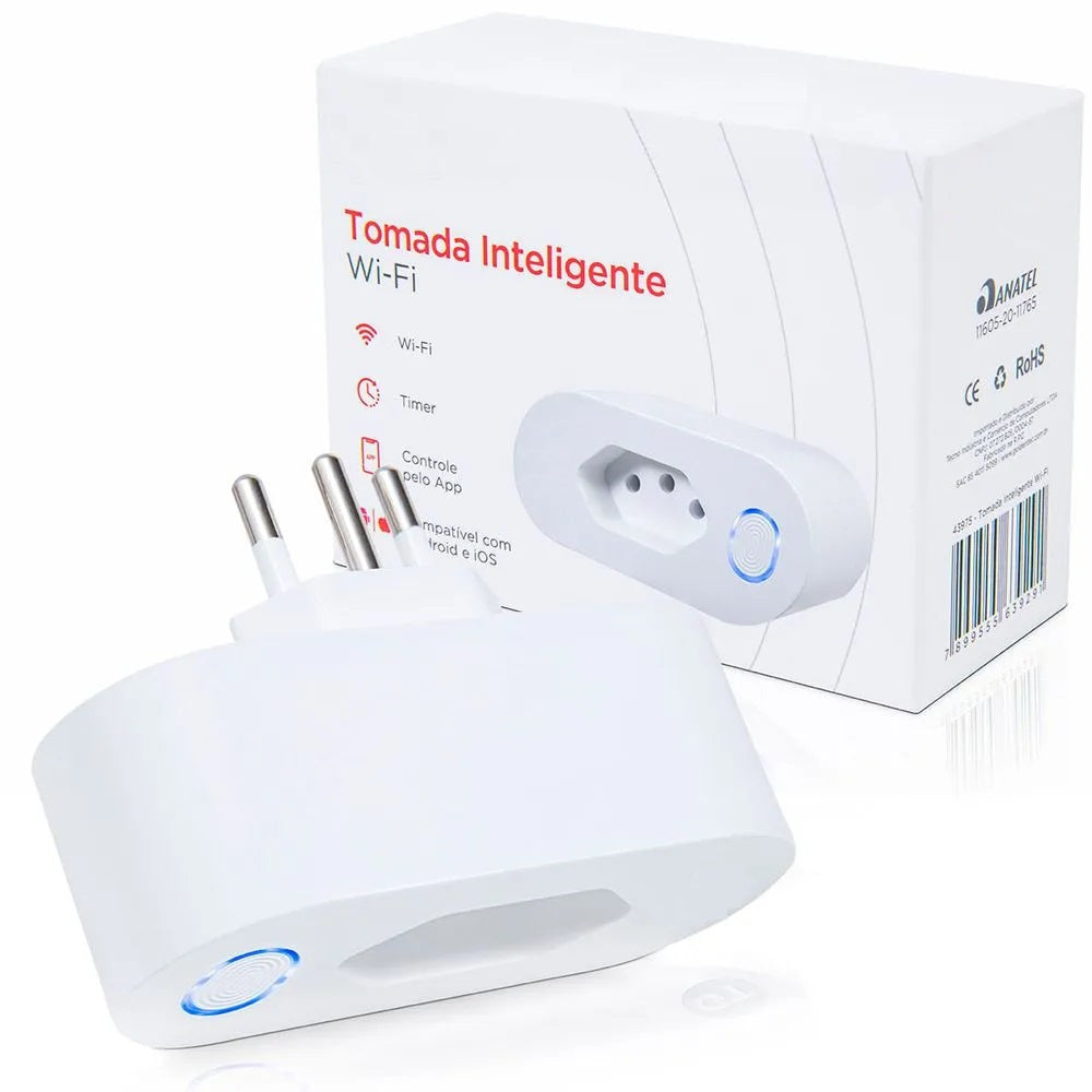Tomada Inteligente Wi-Fi Liga/Desliga à Distância