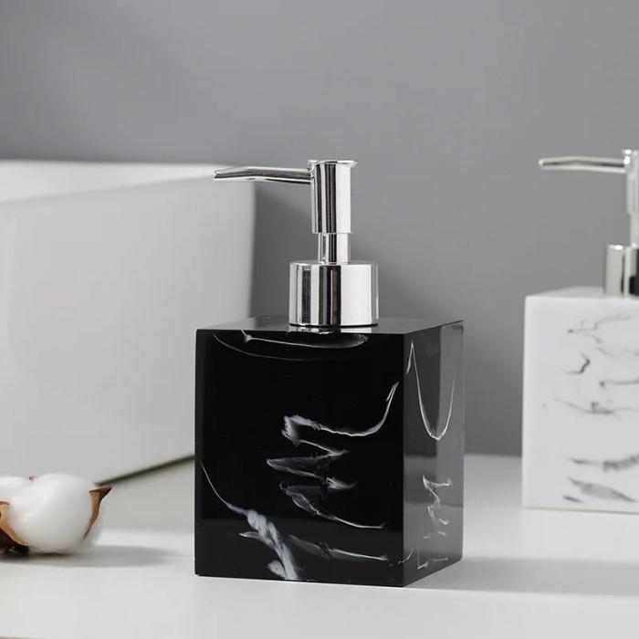 Dispenser em Resina Marmorizada para Sabonete/Shampoo