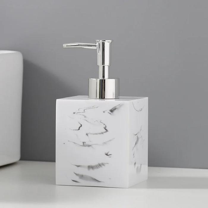 Dispenser em Resina Marmorizada para Sabonete/Shampoo