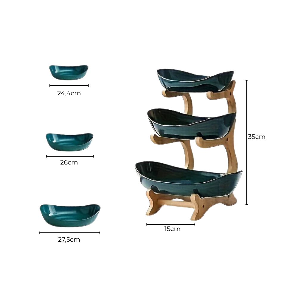 WoodNest™ | Fruteira Organizadora 3 Níveis