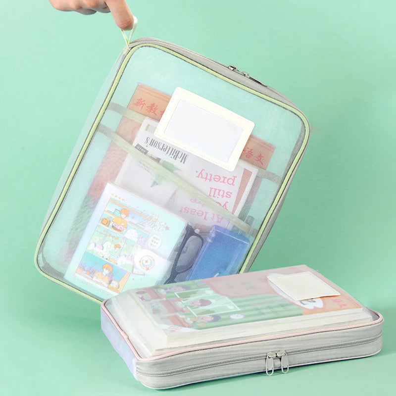 Bolsa Arquivo em Malha de Nylon | Organização e Praticidade no Seu Dia a Dia