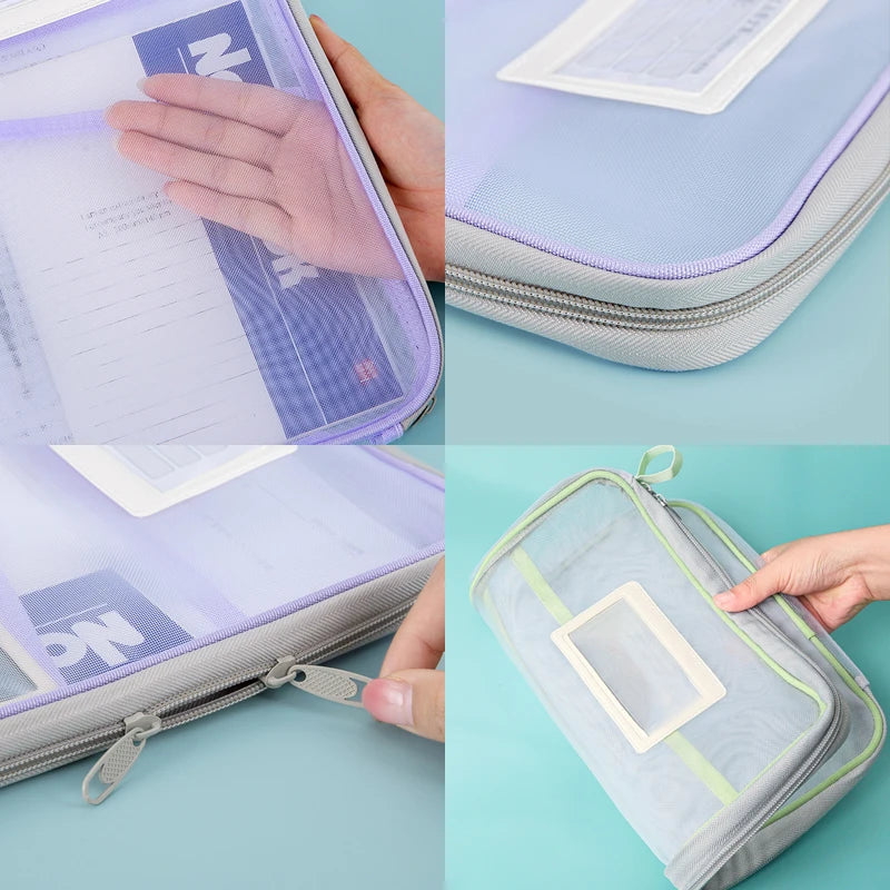 Bolsa Arquivo em Malha de Nylon | Organização e Praticidade no Seu Dia a Dia