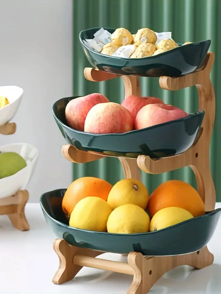 WoodNest™ | Fruteira Organizadora 3 Níveis
