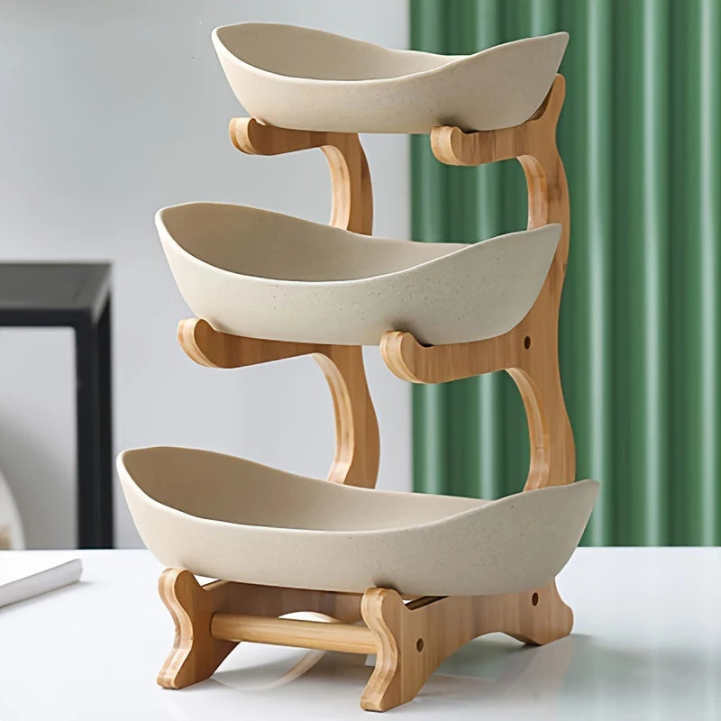 WoodNest™ | Fruteira Organizadora 3 Níveis